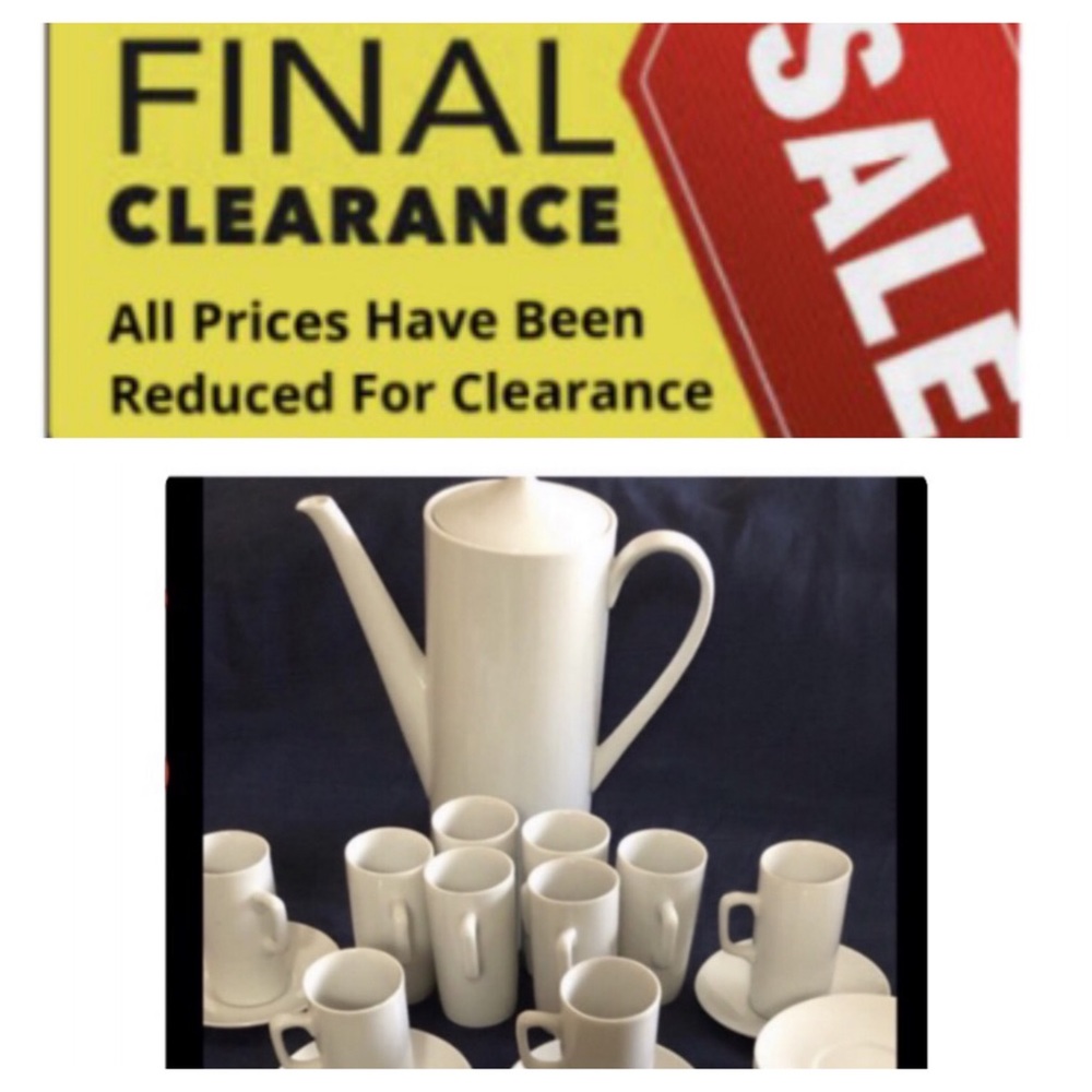 Expresso Set (service for 10) Vintage White Porcelain
